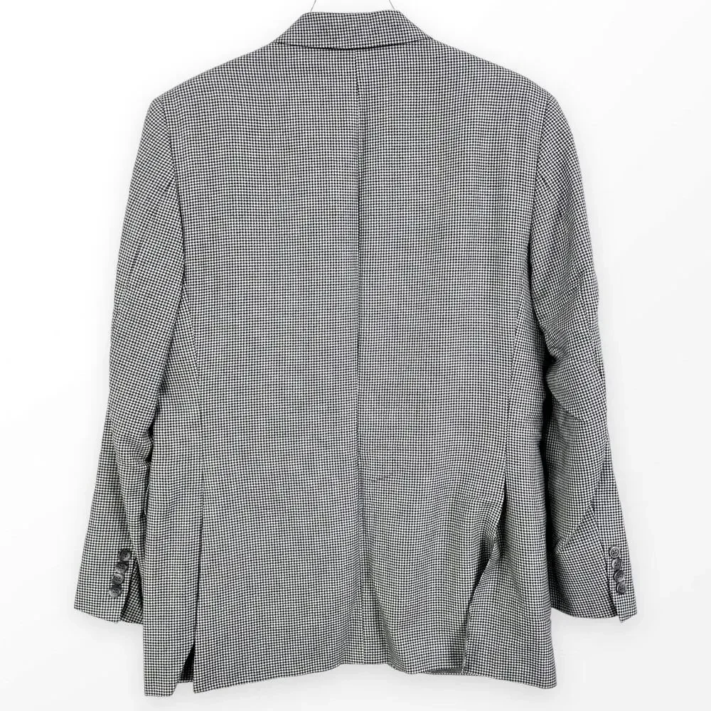 JACK VICTOR Cashmere Black White Houndstooth Blazer Suit Jacket